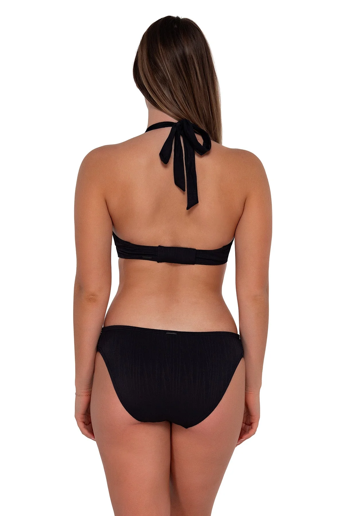 Black Seagrass Texture Vienna V-Wire Top - Image 5