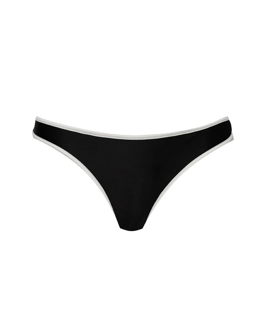 Jet Black Piped Basic Ruched Full Bottom - Image 3