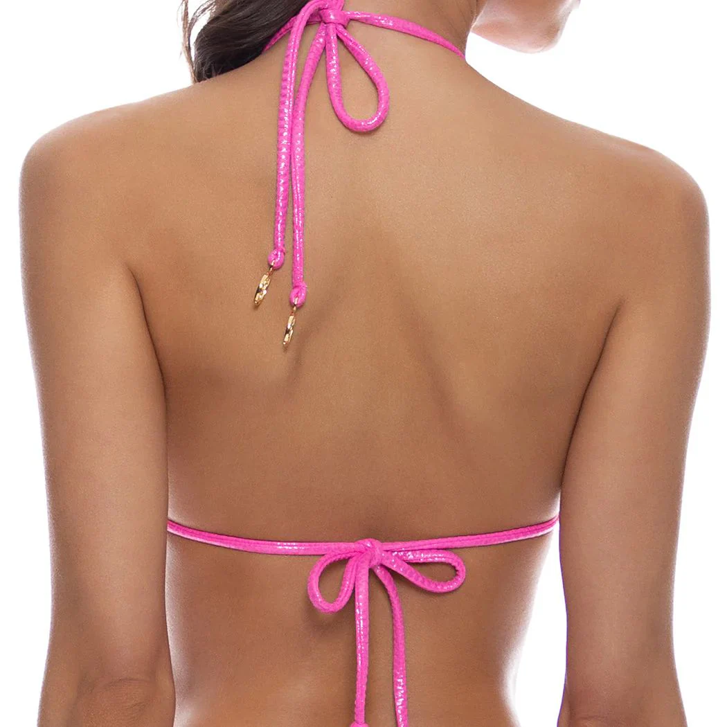 Metallic Pink Luminous Seamless Triangle Top - Image 2