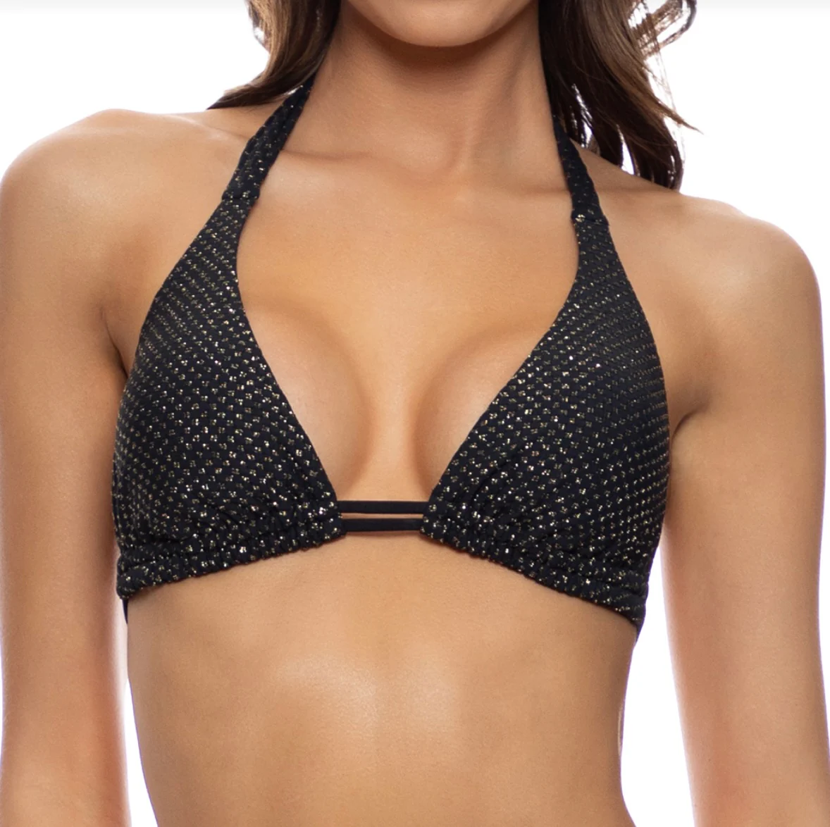 Sunkiss Glow Black Triangle Halter Top